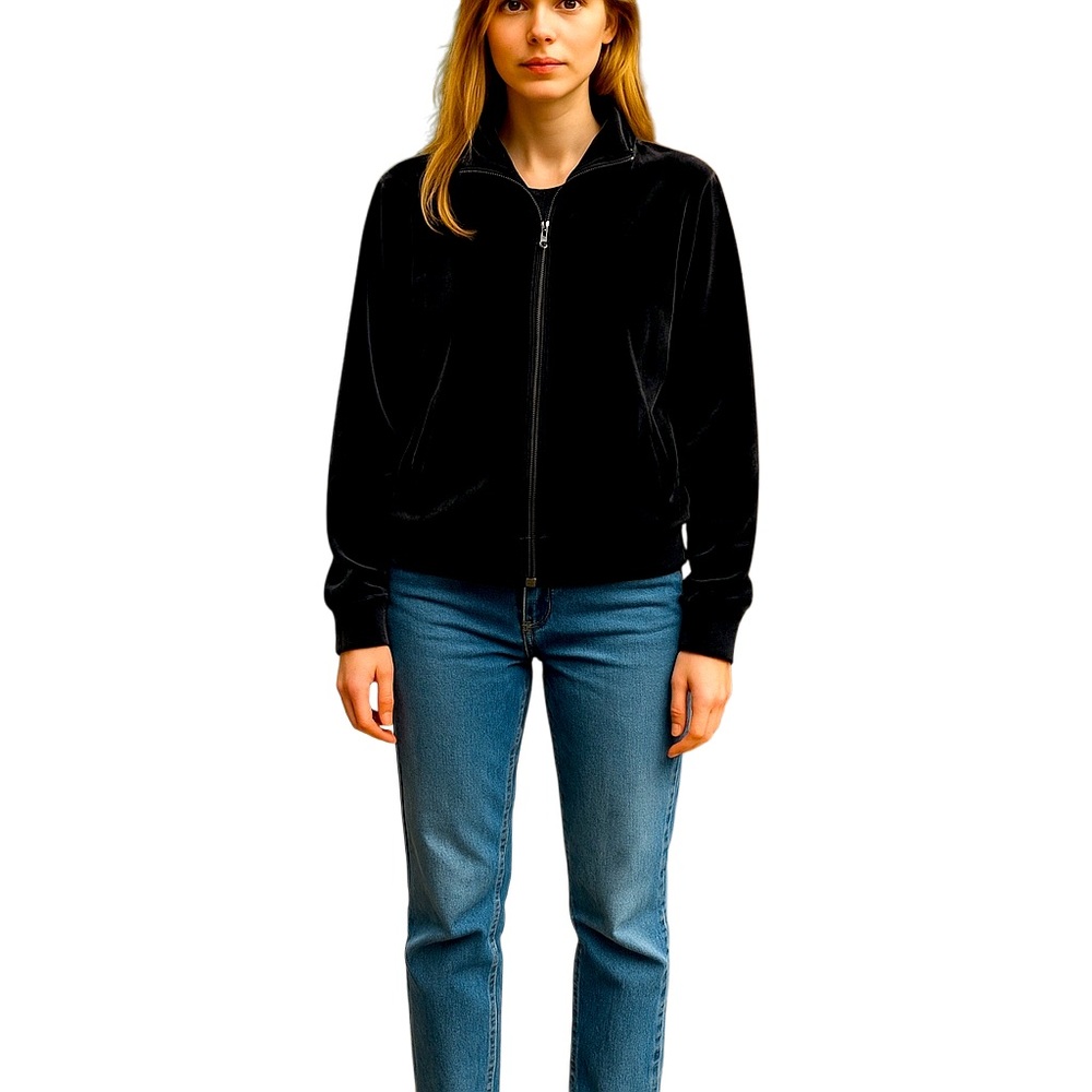 Ralph Lauren Black Teddy Jacket Plush Velvet Coat
